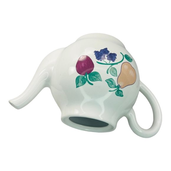Orchard Medley by Princess House Vintage 80s Ceramic Tea Pot Fruit Pattern - Picture 8 of 10